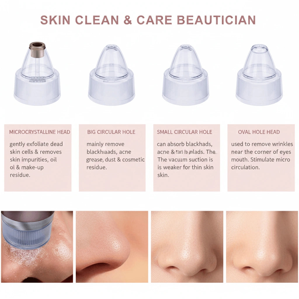 Blackhead Vacuum Suction Kit with Attachments – Skincare Device UAE