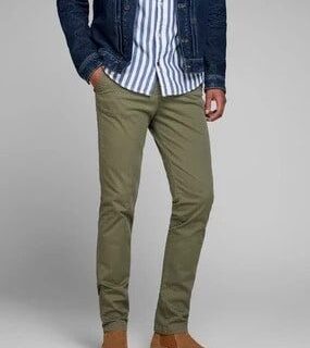 Men's Cotton Pants/Chinos-olive green
