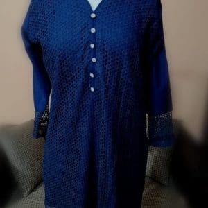 Premium Quality Full Net Frock-Blue
