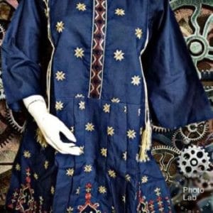 Soft denim embroided Frock ( 2 colors)