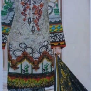 3 piece lawn stitched suit (M)-Replica
