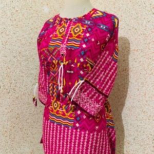 Lawn Dhori Frock Kurti(print-1)